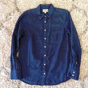 J.CREW BUTTON DOWN BLOUSE | NAVY BLUE | BOY CUT | SIZE 6 |